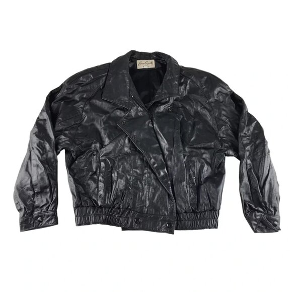 Evan Arpelli Womens Black Leather Long Sleeve Full Zip Motorcycle Jacket Size XS - Picture 1 of 8